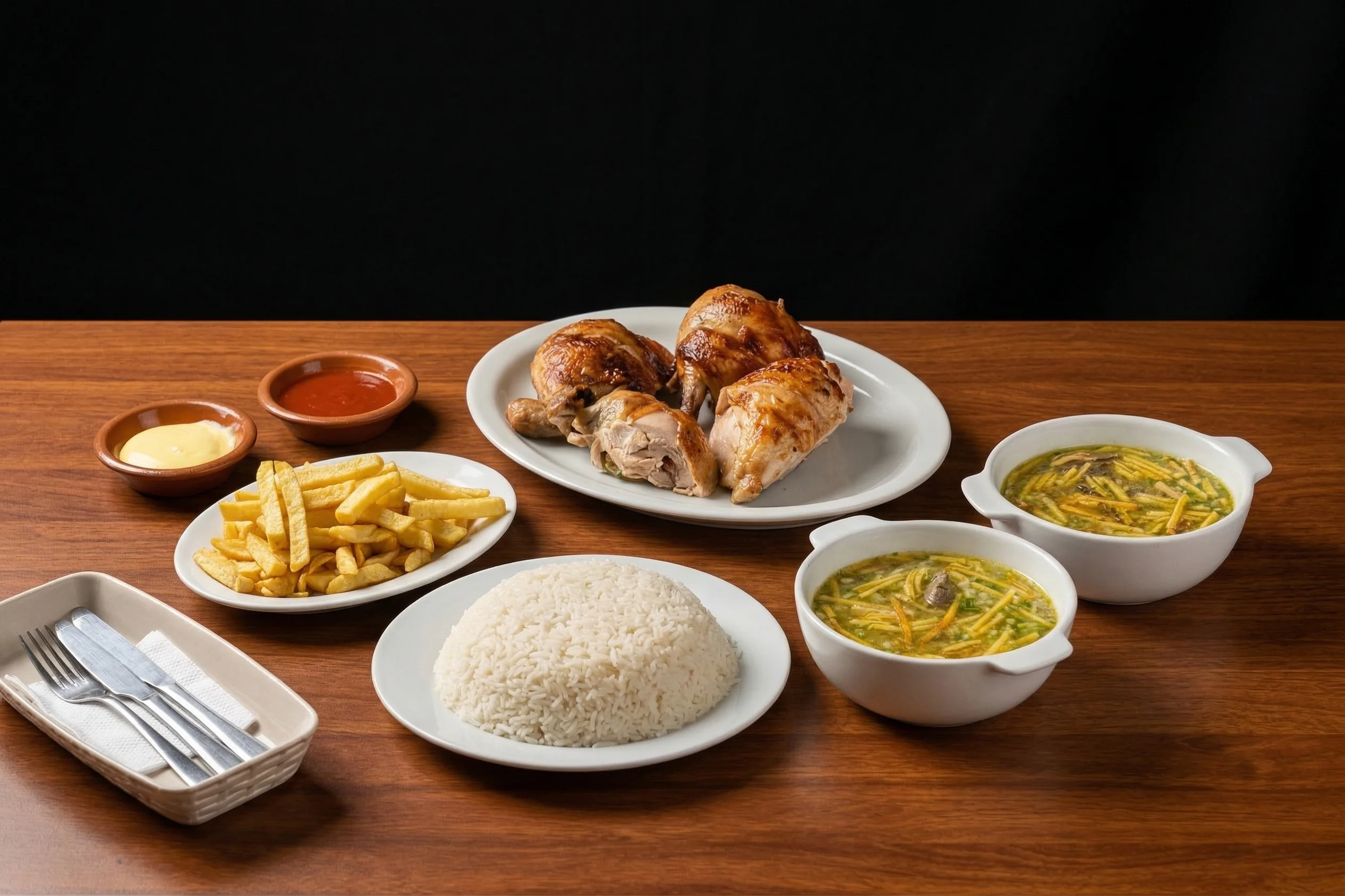 ⅛ DE POLLO (ASADO O BROSTER) MENESTRA O ENSALADA