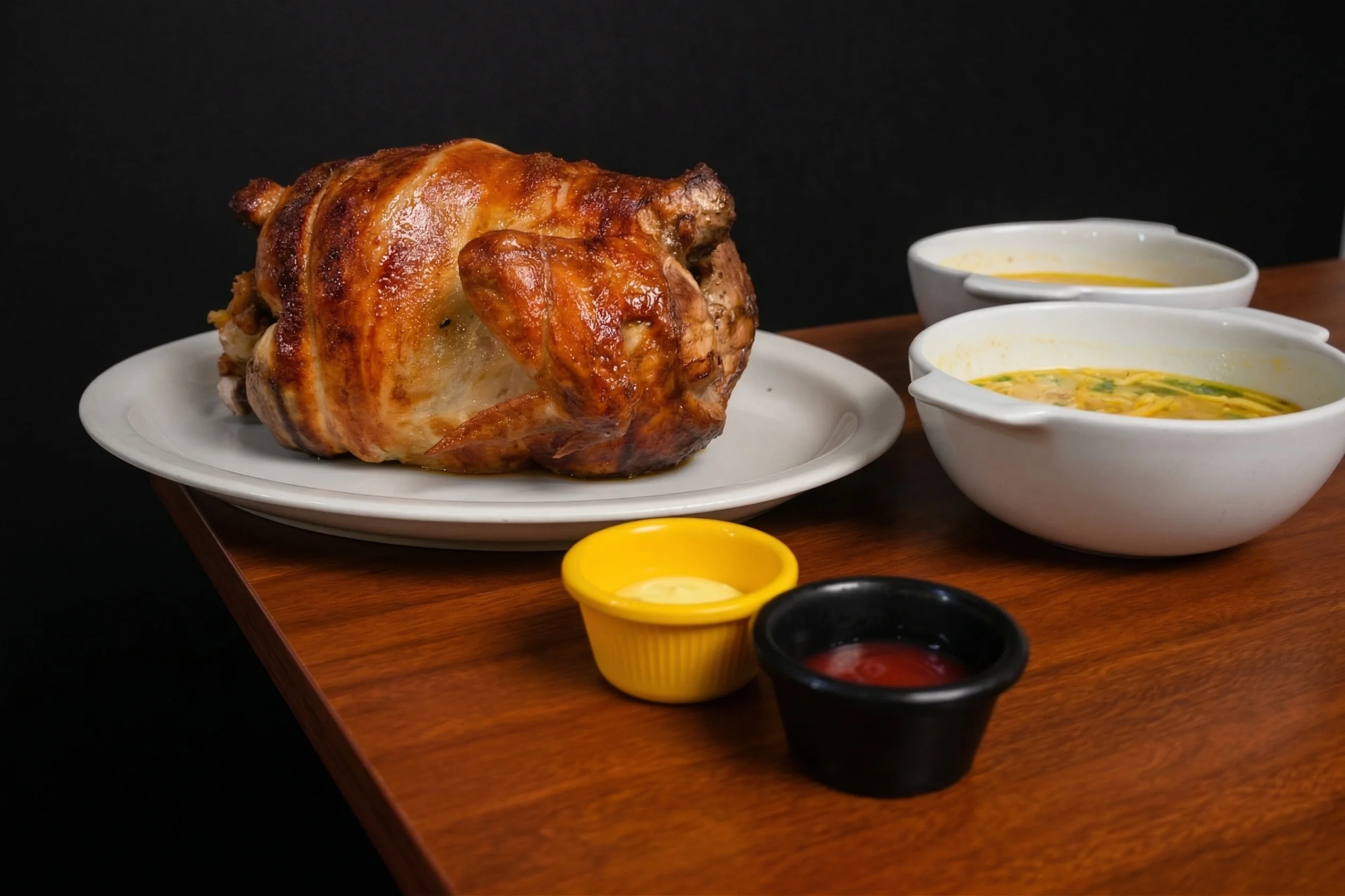 POLLO VACIO (ASADO O BROSTER) + 2 CONSOMÉS